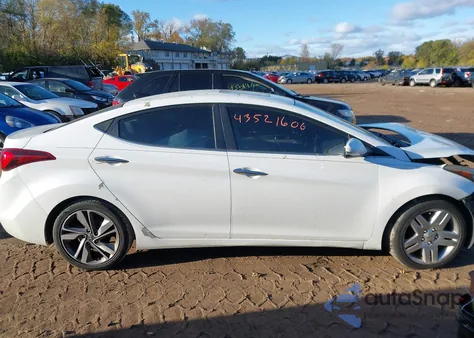 2016 Hyundai Elantra Limited z USA, uszkodzony, nr VIN 5NPDH4AE3GH659036